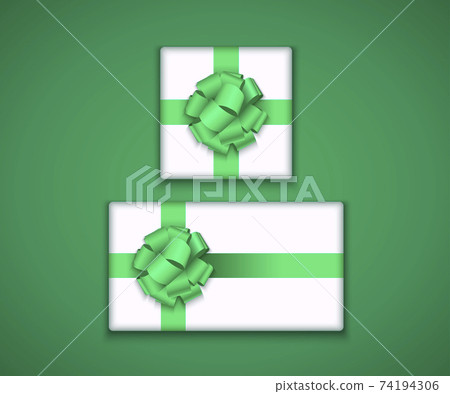 Vector modern gift box with bow ribbon Vector modern gift box with bow ribbon 74194306