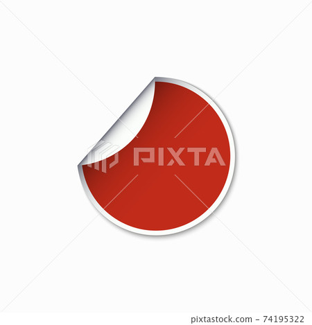 Vector modern red circle sticker with shadow-插圖素材 [74195322] - PIXTA圖庫