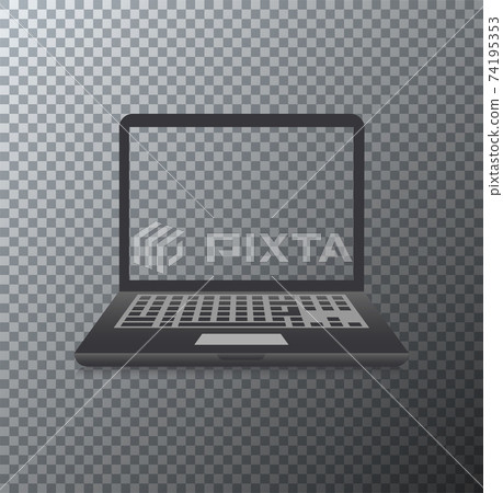Vector modern laptop icon on transparent background. 74195353