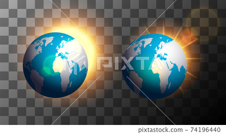 sunrise over the earth on a transparent background sunrise over the earth on a transparent background 74196440