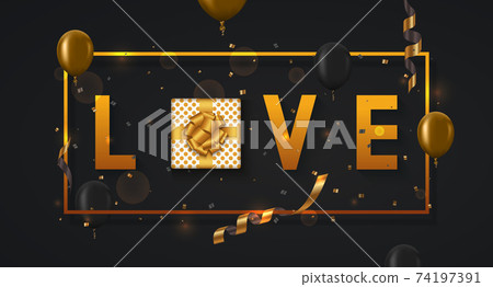 Vector modern valentines day or love poster background. 74197391