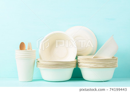 Biodegradable, Compostable, Disposable or Eco friendly utensil bowl and cup 74199443