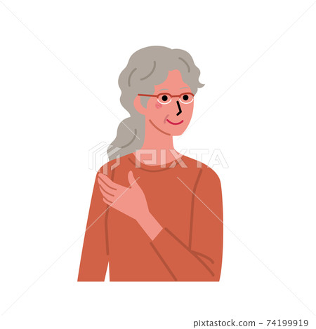 Middle-aged female senior illustration upper body Middle-aged female senior illustration upper body 74199919