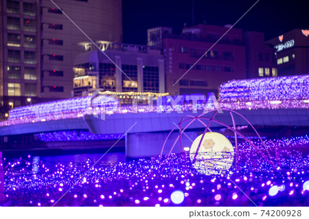 Kokura illumination night view in winter Kokura illumination night view in winter 74200928