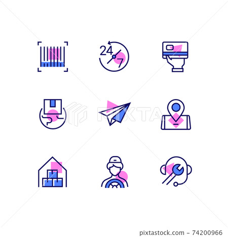 Logistics - modern line design style icons set 74200966