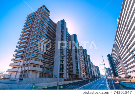 View of Tokyo cityscape in Japan, such as high-rise condominiums in Harumi View of Tokyo cityscape in Japan, such as high-rise condominiums in Harumi 74201847