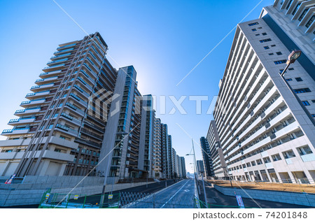 View of Tokyo cityscape in Japan, such as high-rise condominiums in Harumi View of Tokyo cityscape in Japan, such as high-rise condominiums in Harumi 74201848