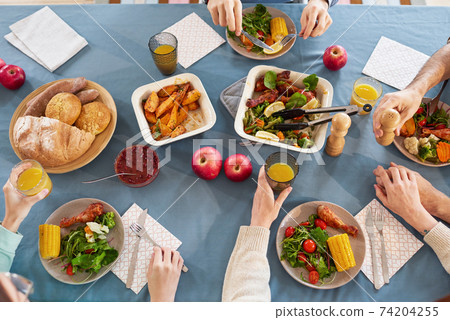 Dinner time at the table 74204255