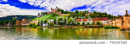 Beautiful towns and places of Germany - picturesque Wurzburg, northen Bavaria Beautiful towns and places of Germany - picturesque Wurzburg, northen Bavaria 74205580