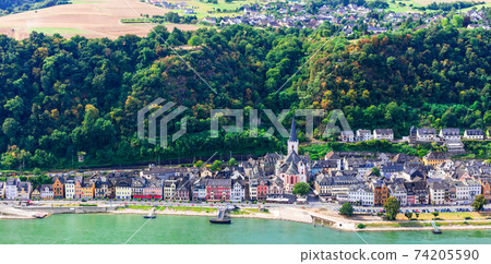 Travel in Germany - romantic cruises over Rhine river, Sankt Goar 74205590