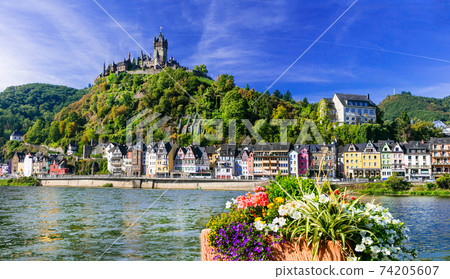 Cochem - beautiful medieval town in Germany, famous Rhein river cruises attraction Cochem - beautiful medieval town in Germany, famous Rhein river cruises attraction 74205607