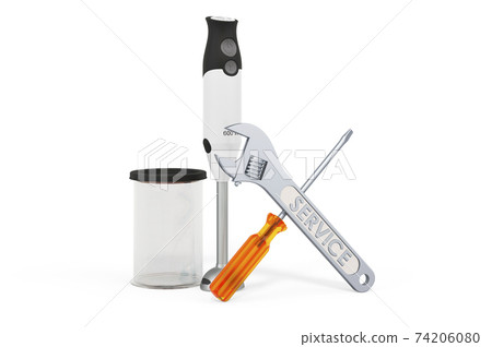 Service and repair of stick blender, 3D rendering Service and repair of stick blender, 3D rendering 74206080