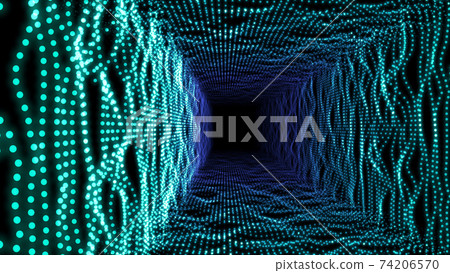 Image of running through a tunnel made of neon running through a neon tunnel 74206570