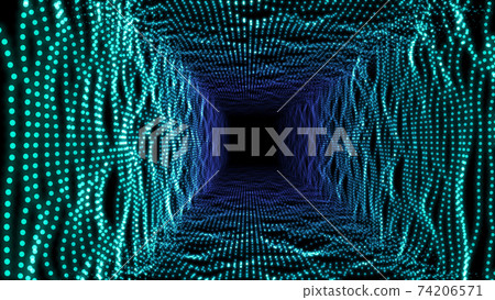 Image of running through a tunnel made of neon running through a neon tunnel 74206571