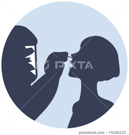 Virus inspection silhouette icon 74208135