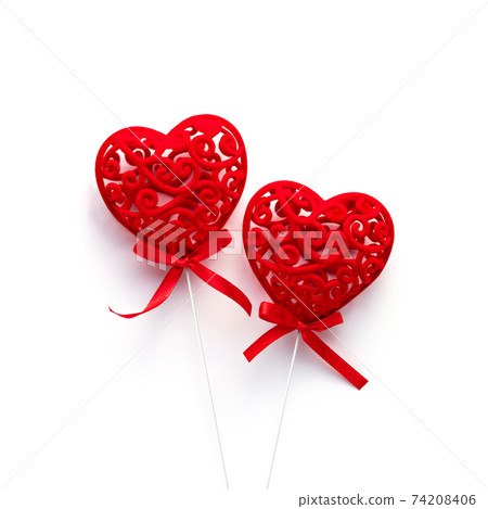 Hearts pattern with ribbon 74208406