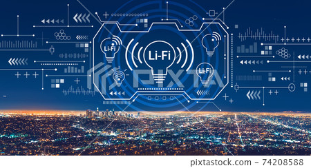 LiFi theme with downtown Los Angeles 74208588