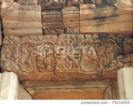 door at Prasat Sdok Kok Thom, Sa Kaeo, Khmer temple in Thailand 74210085