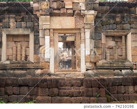 door at Prasat Sdok Kok Thom, Sa Kaeo, Khmer temple in Thailand 74210198