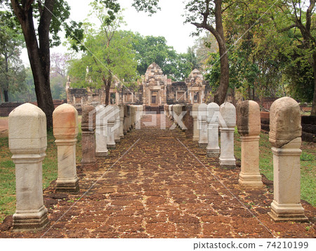 The stone path in the historical park 74210199