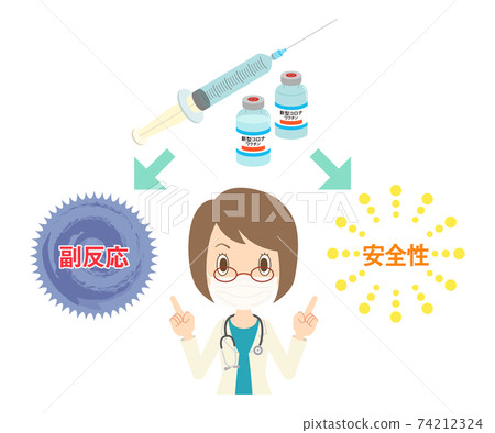 戴著面具的女醫生解釋了新型電暈疫苗的功效和副作用 74212324