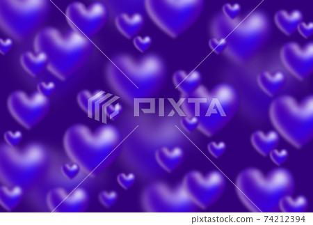 Image of a lot of heart-shaped balloons floating like bubbles Background illustration Blue purple There are other colors 74212394