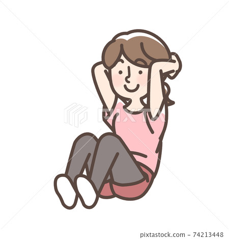 腹肌女性 腹肌女性 74213448