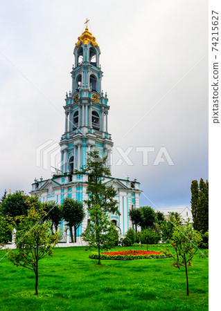 Bell tower of Trinity Lavra of St. Sergius in Sergiev Posad, Russia 74215627
