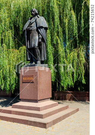 Monument to the russian writer Nikolai Gogol in Myrhorod, Ukraine Monument to the russian writer Nikolai Gogol in Myrhorod, Ukraine 74215652