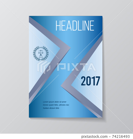 Abstract blue brochure design template 74216493