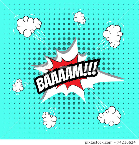 Pop art comic speech bubble, Bam Pop art comic speech bubble, Bam 74216624