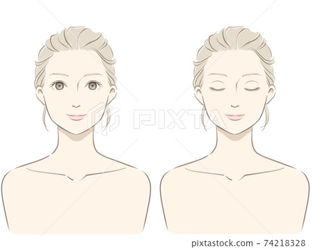 Female frontal face Female frontal face 74218328