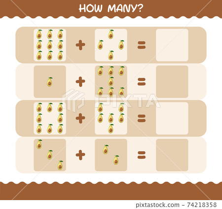 How many cartoon avocado. Counting game. Educational game for pre shool years kids and toddlers How many cartoon avocado. Counting game. Educational game for pre shool years kids and toddlers 74218358