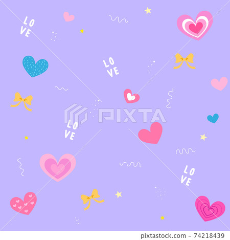 Heart illustration pattern Heart illustration pattern 74218439