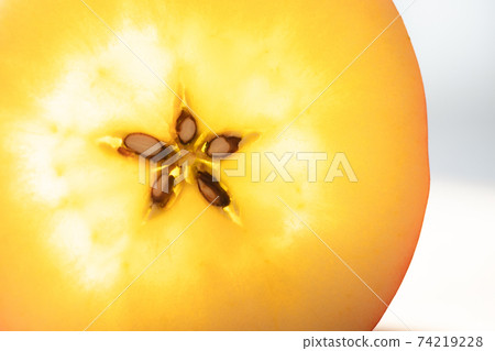 Sliced phantom apple (komitsu) transmitted light 74219228