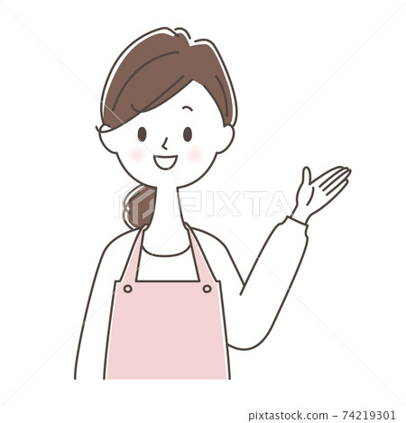 Guide a woman in an apron 74219301
