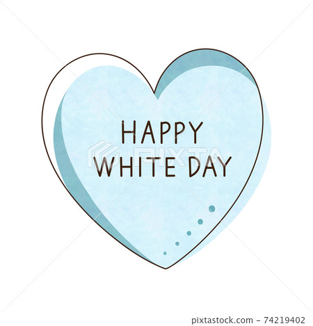 Light Blue Heart And Letters Happy White Day Stock Illustration