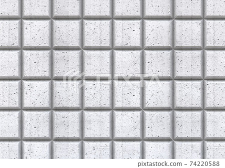 3DCG of grid-like concrete wall 3DCG of grid-like concrete wall 74220588