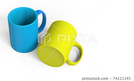 Blank mug mockup isolated on colored 3D rendering. added copy space for text. suitable for your design project. Blank mug mockup isolated on colored 3D rendering. added copy space for text. suitable for your design project. 74221145