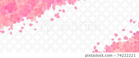 White cloisonne pattern and dancing cherry blossom background White cloisonne pattern and dancing cherry blossom background 74222221