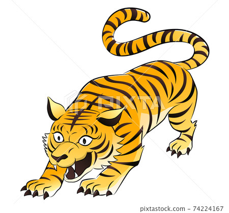 Yellow tiger like a Chinese painting Yellow tiger like a Chinese painting 74224167