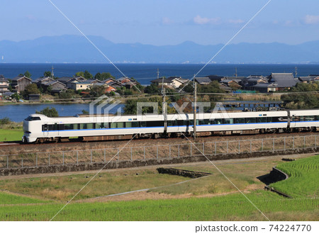 Limited express Thunderbird running near Omi Takashima Station Limited express Thunderbird running near Omi Takashima Station 74224770