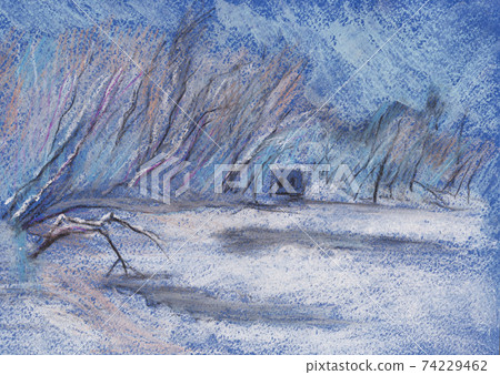 winter evening, thaw winter evening, thaw 74229462