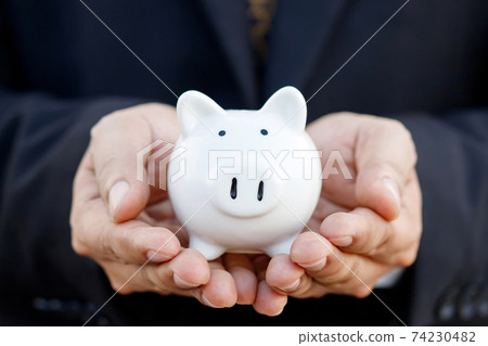 Saving money with pig piggy bank Saving money with pig piggy bank 74230482