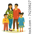 Happy family, vector illustration 74230627