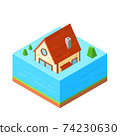 Icon House in isometric style, vector illustration 74230630