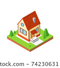 Icon House in isometric style, vector illustration 74230631