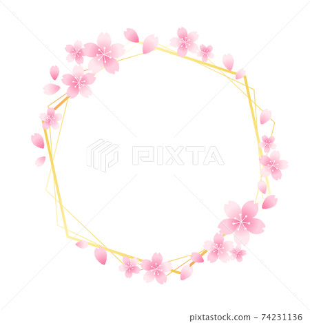 六角形和櫻花框架 六角形和櫻花框架 74231136