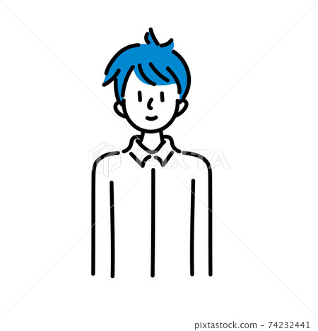 一個微笑的年輕人的上半身 一個微笑的年輕人的上半身 74232441