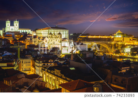 Skyline of Porto with Porto Cathedral in portugal Skyline of Porto with Porto Cathedral in portugal 74233893